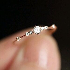 SS 925 Elegant Rose Gold Zirconia Ring